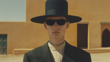 Mysterious Figure in Desert City